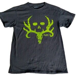 Vintage Y2K Bone Collector T Shirt Mens M Black Short Sleeve Skull Grunge Goth